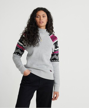 Superdry Courchevel Knit Mix Női Pulóver Szürke | KAGMI0392